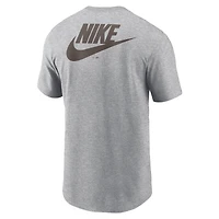 Men's Nike Heather Gray San Diego Padres Cooperstown Collection Large Logo 2-Hit T-Shirt