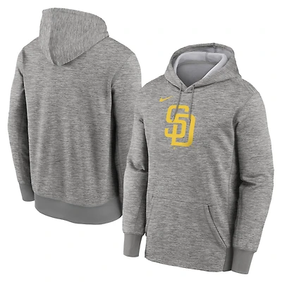Sweat à capuche Therma avec logo principal des San Diego Padres Nike gris chiné pour homme