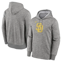 Sweat à capuche Therma avec logo principal des San Diego Padres Nike gris chiné pour homme