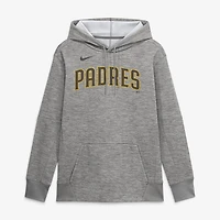 Men's Nike Heather Gray San Diego Padres Primary Wordmark Therma Hoodie