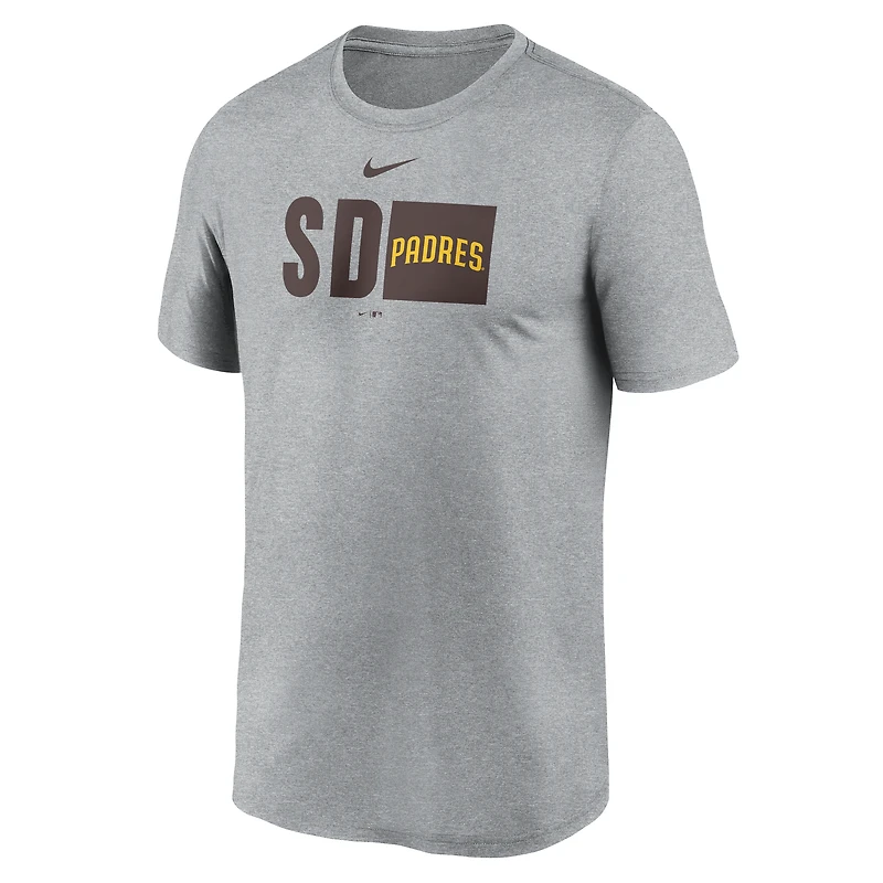 T-shirt Nike Tricode Legend Performance gris chiné pour homme des Padres de San Diego