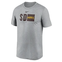 T-shirt Nike Tricode Legend Performance gris chiné pour homme des Padres de San Diego