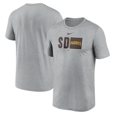 T-shirt Nike Tricode Legend Performance gris chiné pour homme des Padres de San Diego