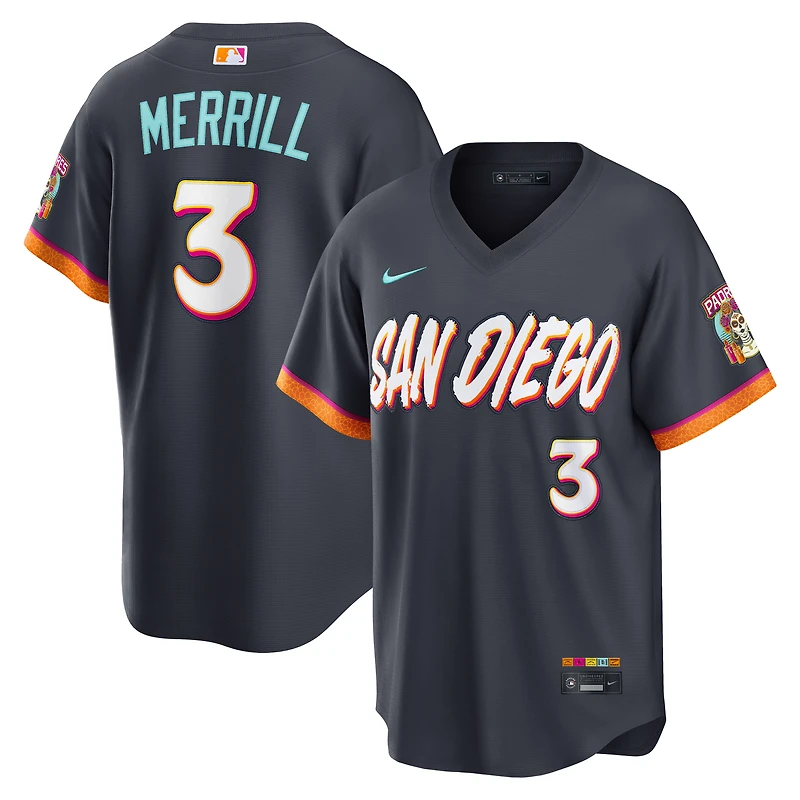 Men's Nike Jackson Merrill Obsidian San Diego Padres 2026 City Connect Stadium Jersey