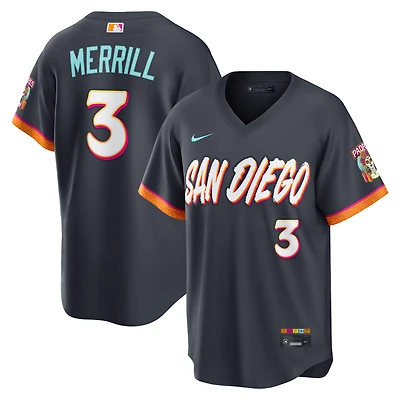 Men's Nike Jackson Merrill Obsidian San Diego Padres 2026 City Connect Stadium Jersey