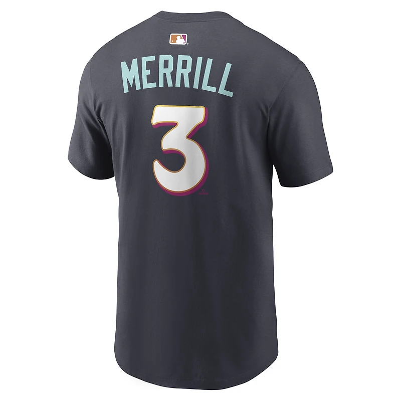Men's Nike Jackson Merrill Obsidian San Diego Padres City Connect Name & Number T-Shirt