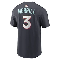 Men's Nike Jackson Merrill Obsidian San Diego Padres City Connect Name & Number T-Shirt