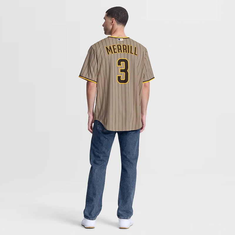 Men's Nike Jackson Merrill Sand San Diego Padres Alternate Replica Jersey