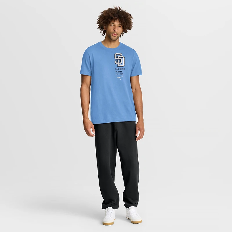 T-shirt Nike bleu clair pour homme des Padres de San Diego « Record Shattered »