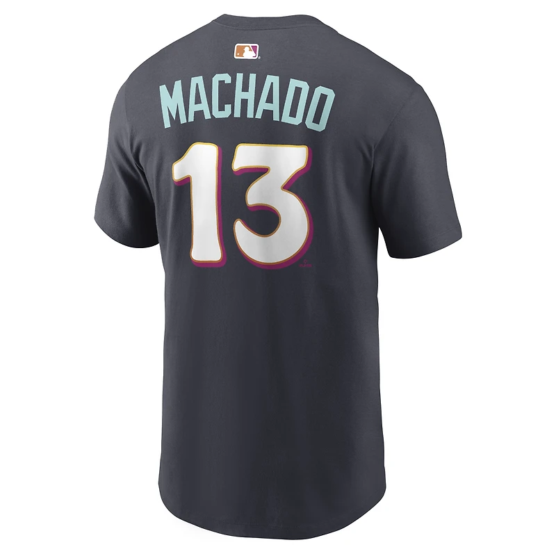 T-shirt Nike Manny Machado Obsidian San Diego Padres 2026 City Connect pour homme, avec nom et numéro