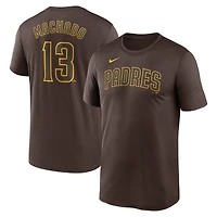 Men's Nike Manny Machado Brown San Diego Padres Legend Name & Number Performance T-Shirt