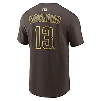 Men's Nike Manny Machado Brown San Diego Padres Name & Number T-Shirt