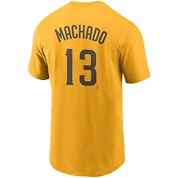T-shirt avec nom et numéro Nike Manny Machado doré des San Diego Padres pour hommes