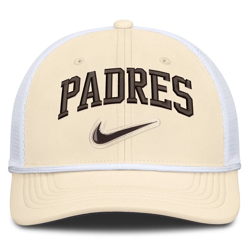 Men's Nike Natural/White San Diego Padres Rise Dri-FIT Trucker Adjustable Hat