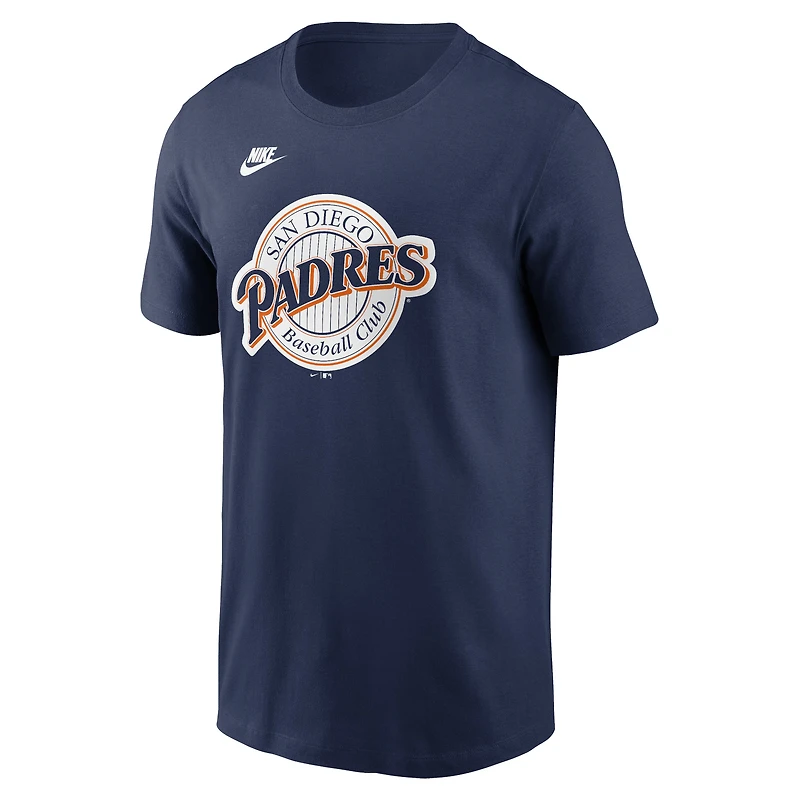T-shirt Nike bleu marine avec logo de l'équipe des San Diego Padres Cooperstown pour hommes