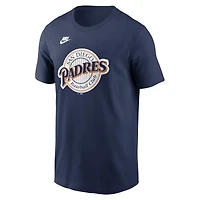 T-shirt Nike bleu marine avec logo de l'équipe des San Diego Padres Cooperstown pour hommes