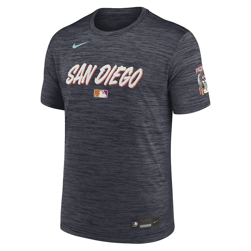 T-shirt Nike Obsidian San Diego Padres Authentic Collection 2026 City Connect Velocity Dri-FIT pour homme