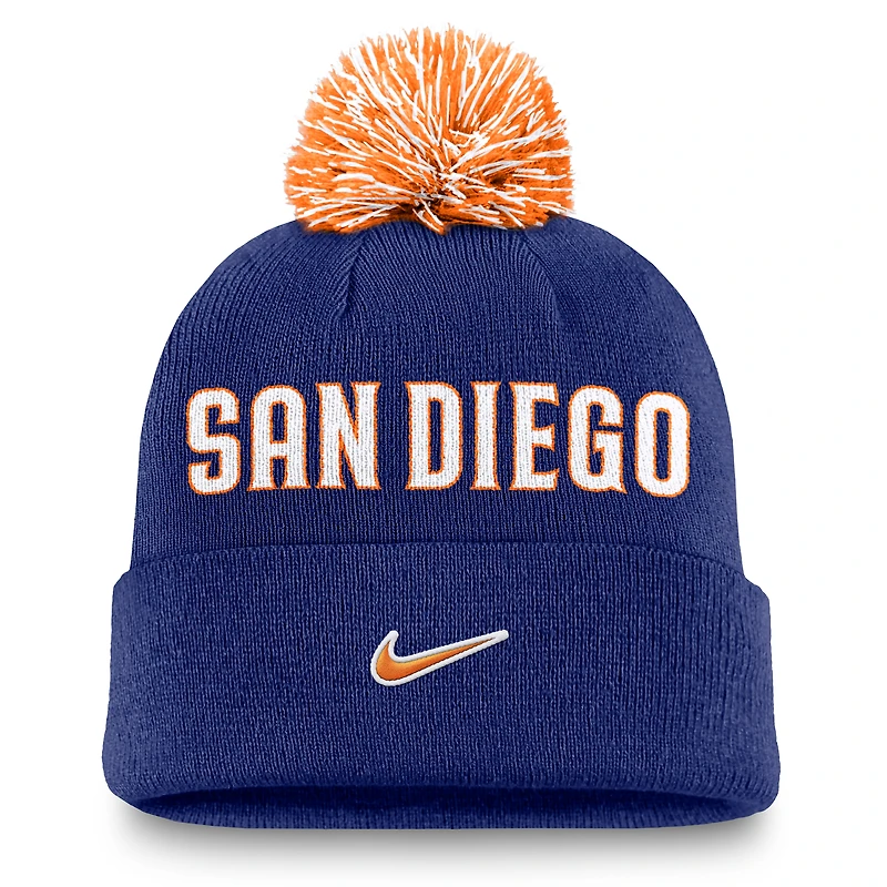 Men's Nike  Royal San Diego Padres Peak Cuffed Knit Hat with Pom