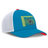 Casquette de camionneur ajustable Nike bleue fluo des Padres de San Diego pour homme, modèle années 90