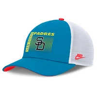 Casquette de camionneur ajustable Nike bleue fluo des Padres de San Diego pour homme, modèle années 90