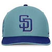 Casquette Nike turquoise pour homme, motif snapback Pro Performance pour la fête des pères, des Padres de San Diego