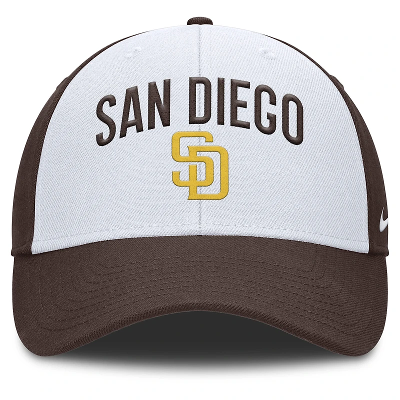 Casquette ajustable Nike blanche/marron San Diego Padres Club Performance pour homme