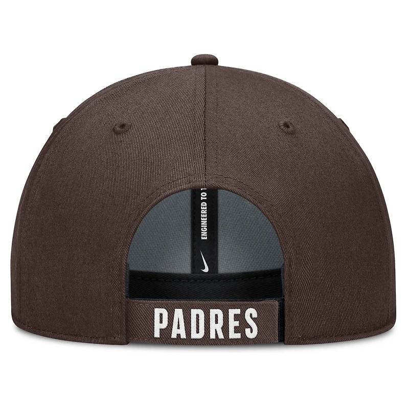Casquette ajustable Nike blanche/marron San Diego Padres Club Performance pour homme