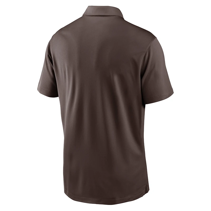 Polo Nike Dri-FIT à rayures blanc/marron des Padres de San Diego pour homme