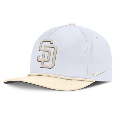 Casquette Nike Pro Performance Snapback blanche/crème des Padres de San Diego pour homme