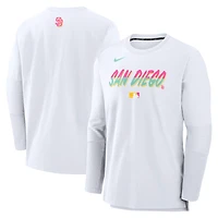 Pull léger Nike blanc City Connect 2025 des Padres de San Diego pour homme, collection authentique Player Dri-FIT