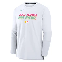 Pull léger Nike blanc City Connect 2025 des Padres de San Diego pour homme, collection authentique Player Dri-FIT