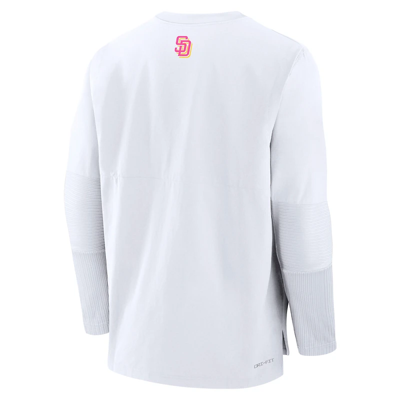 Pull léger Nike blanc City Connect 2025 des Padres de San Diego pour homme, collection authentique Player Dri-FIT