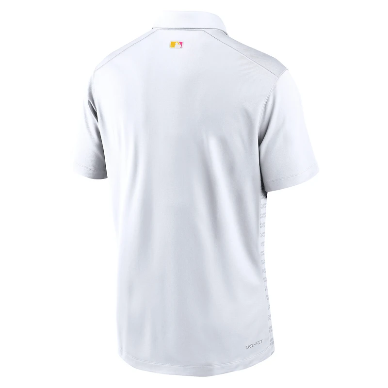 Polo Nike blanc authentique City Connect Victory Dri-FIT pour homme des Padres de San Diego