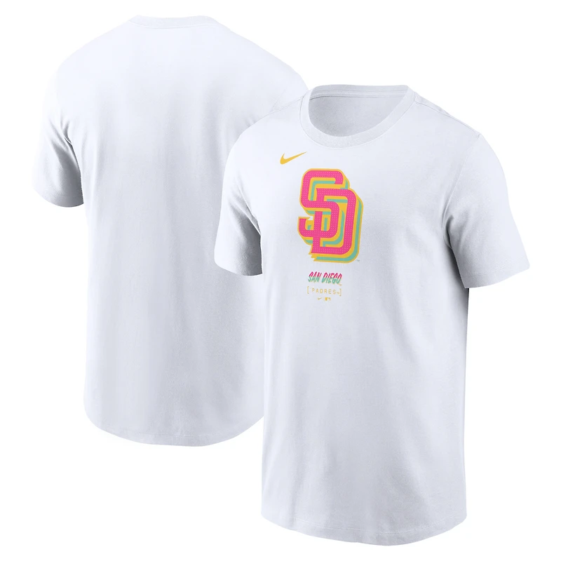 T-shirt Nike blanc San Diego Padres City Connect avec grand logo pour homme