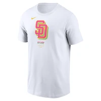 T-shirt Nike blanc San Diego Padres City Connect avec grand logo pour homme