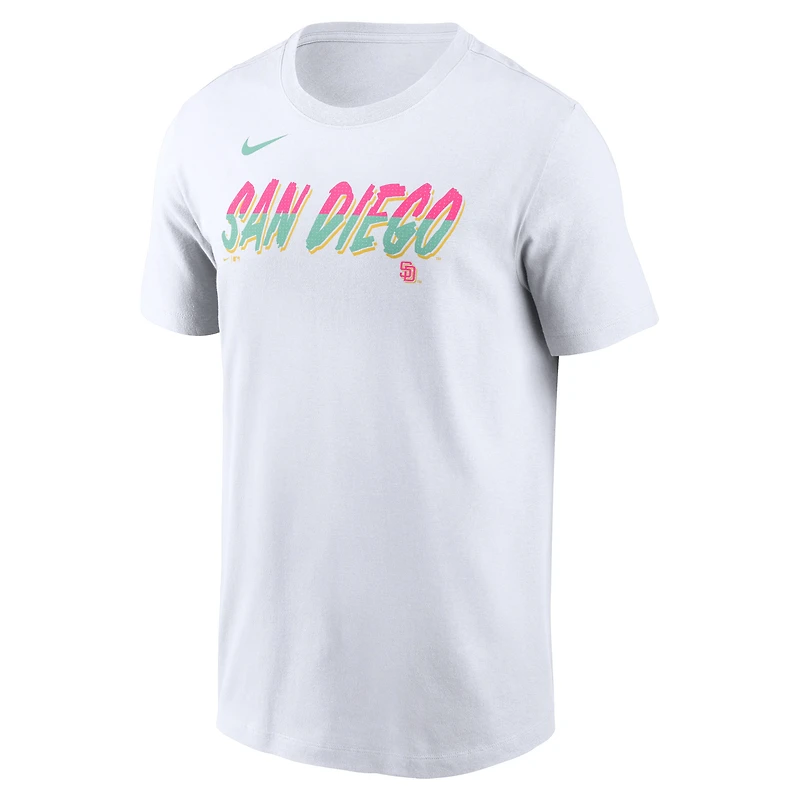T-shirt Nike blanc avec logo San Diego Padres City Connect pour homme