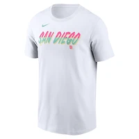 T-shirt Nike blanc avec logo San Diego Padres City Connect pour homme