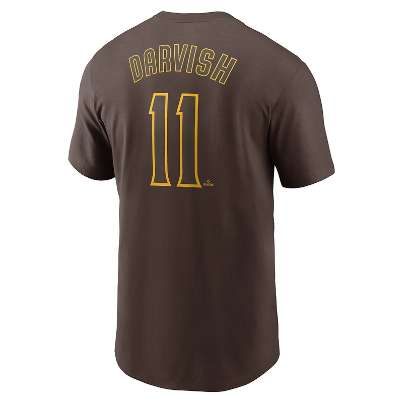 T-shirt Nike Yu Darvish Brown pour homme avec nom et numéro Fuse des Padres de San Diego