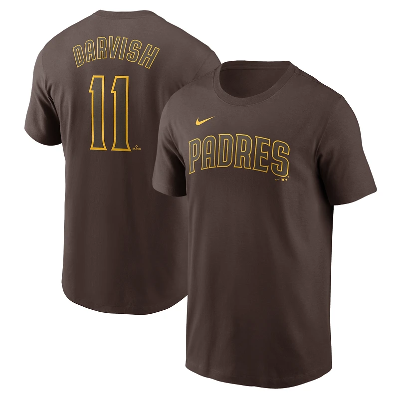 T-shirt Nike Yu Darvish Brown pour homme avec nom et numéro Fuse des Padres de San Diego