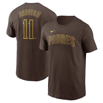 T-shirt Nike Yu Darvish Brown pour homme avec nom et numéro Fuse des Padres de San Diego
