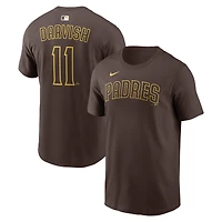 T-shirt Nike Yu Darvish marron San Diego Padres pour homme, avec nom et numéro