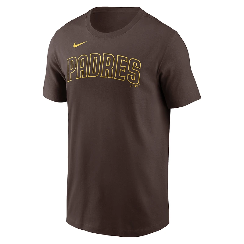 Men's Nike Yu Darvish Brown San Diego Padres Name & Number T-Shirt