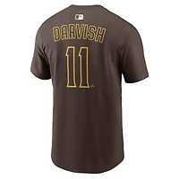 T-shirt Nike Yu Darvish marron San Diego Padres pour homme, avec nom et numéro