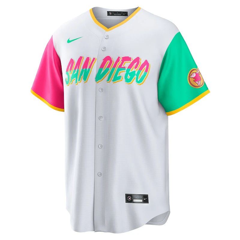 Maillot de joueur réplique Nike Yu Darvish San Diego Padres City Connect blanc pour homme