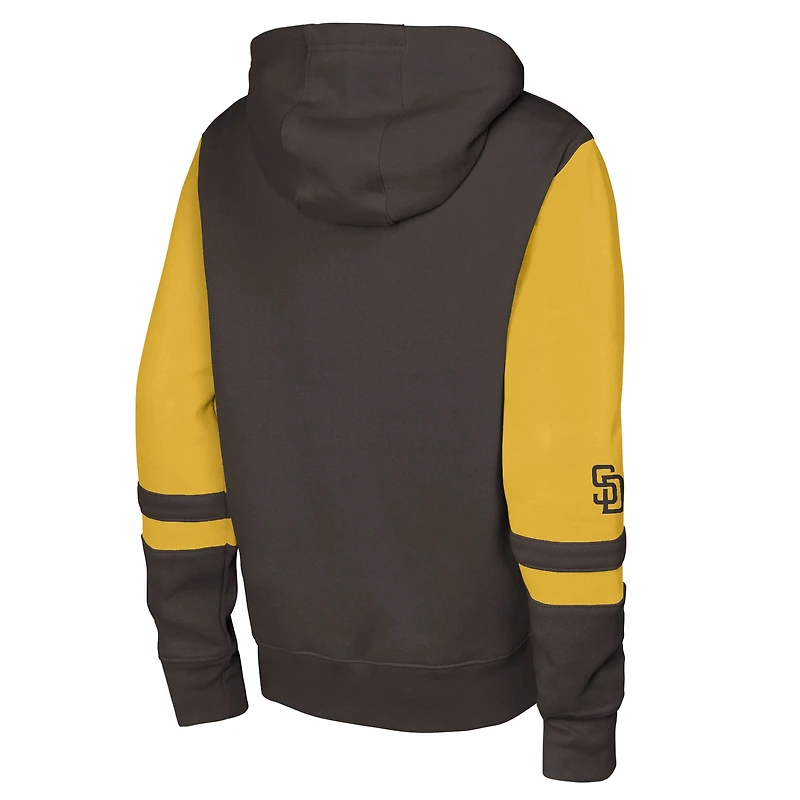 Sweat à capuche zippé colorblock marron Outerstuff pour homme, motif stade des Padres de San Diego