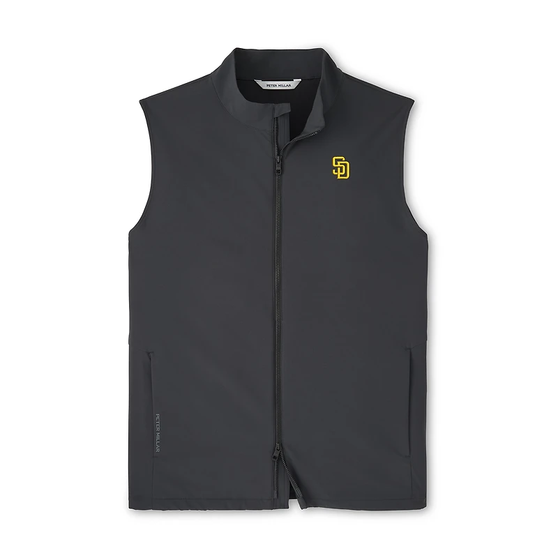 Gilet zippé Peter Millar noir San Diego Padres Dunes pour homme