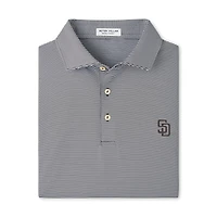 Men's Peter Millar Black San Diego Padres Jubilee Stripe Stretch Jersey Polo