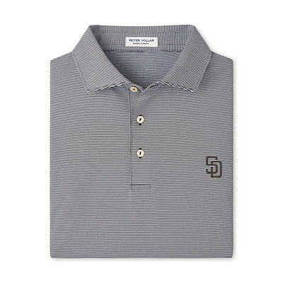 Men's Peter Millar Black San Diego Padres Jubilee Stripe Stretch Jersey Polo