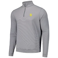 Men's Peter Millar Black San Diego Padres Perth Sugar Stripe Performance Quarter-Zip Top