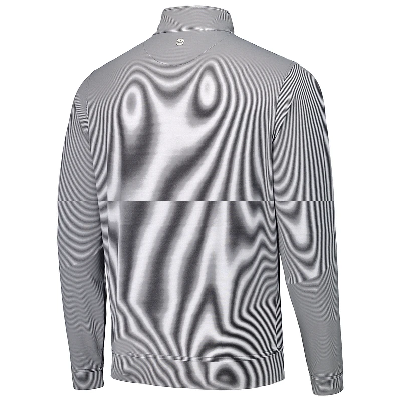 Men's Peter Millar Black San Diego Padres Perth Sugar Stripe Performance Quarter-Zip Top